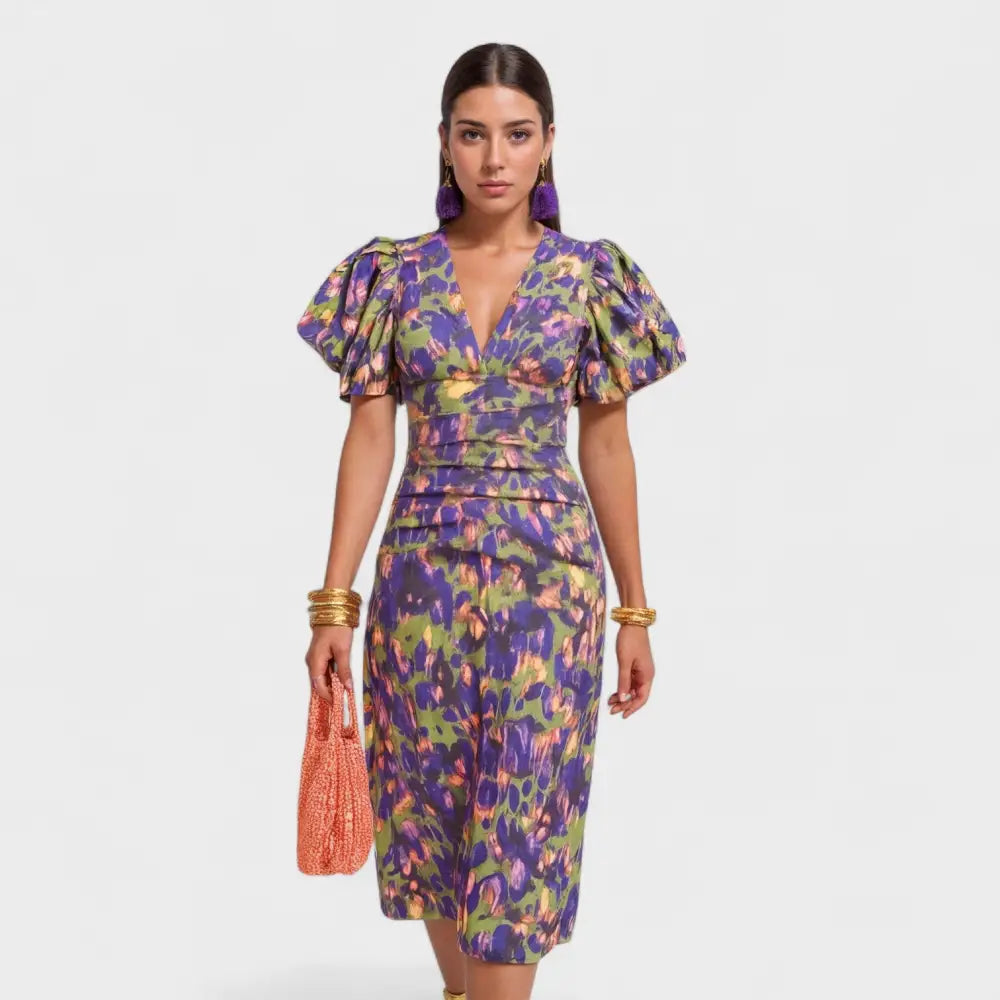 Alicia – Vestido Estilo Tropical Vibrante