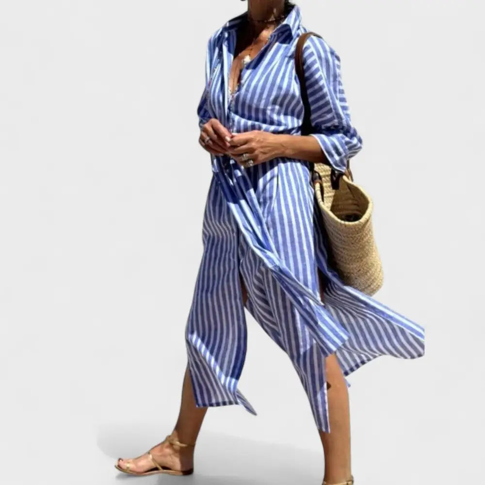 Carla – Vestido Elegancia a Rayas