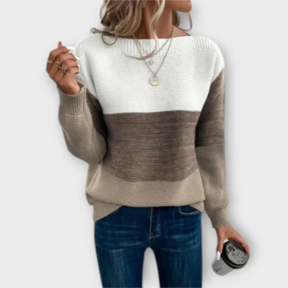 Clara – Suéter Estilo Patchwork Moderno y Elegante