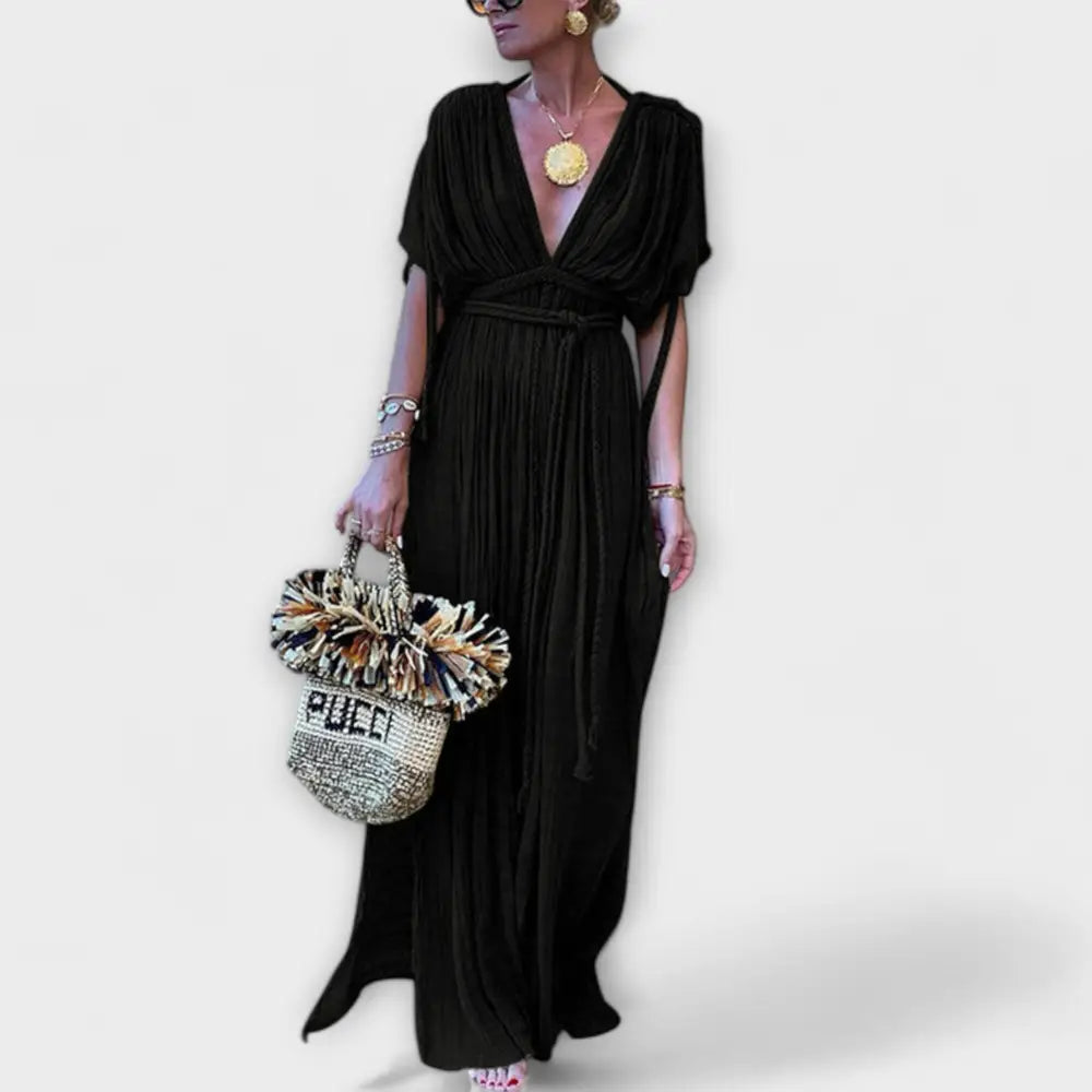 Clara – Vestido Elegancia Griega con Lazo Trenzado