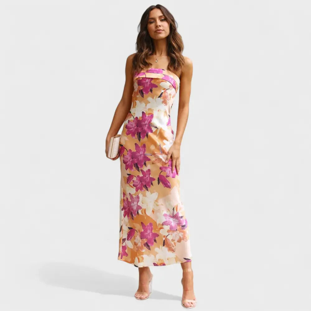 Elena – Vestido Brillo de Seda y Estilo