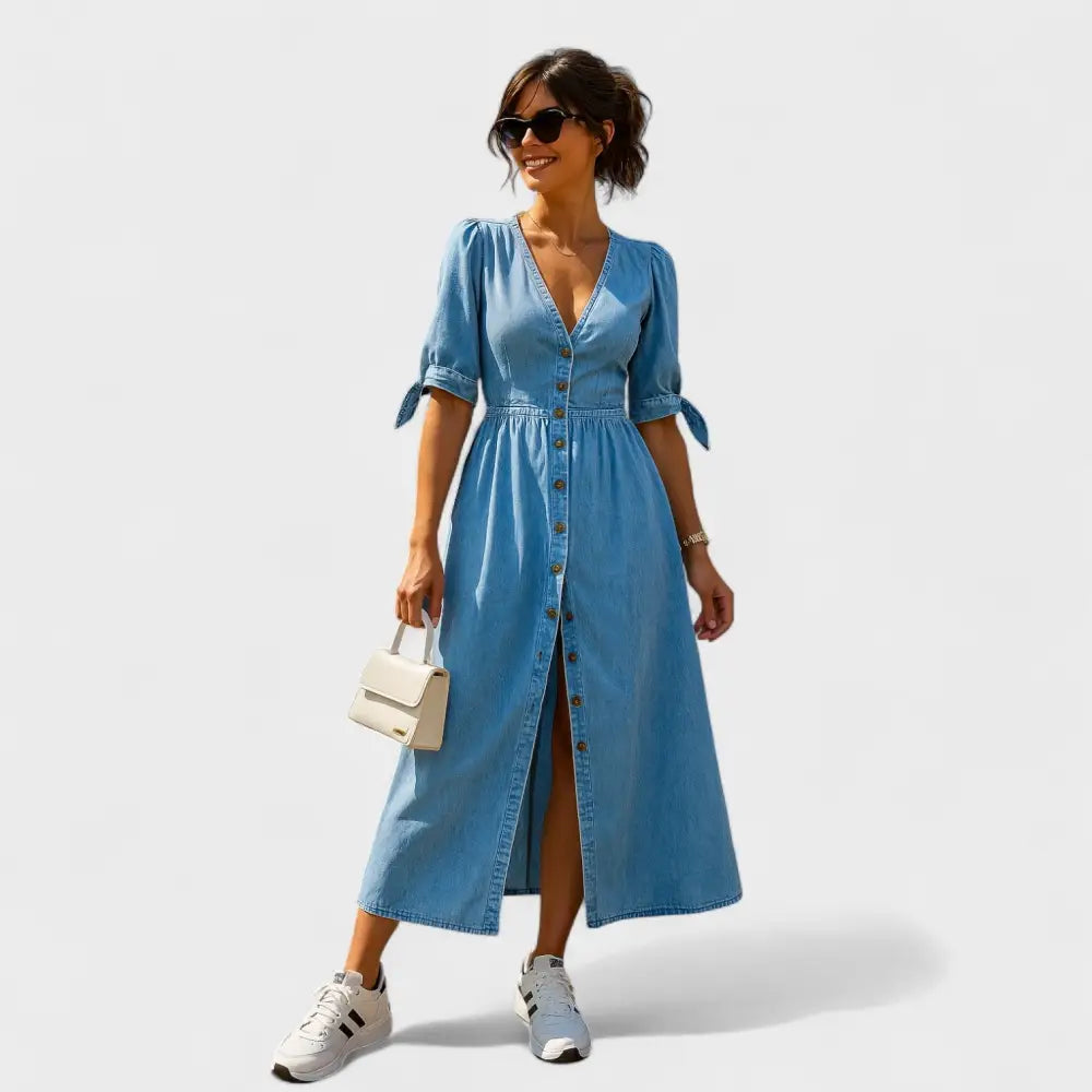 Isabel – Vestido Chic de Denim Elegante