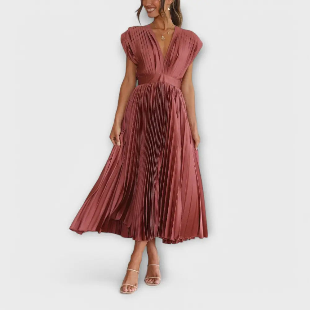 Rocío – Vestido Plisado de Encanto Sofisticado