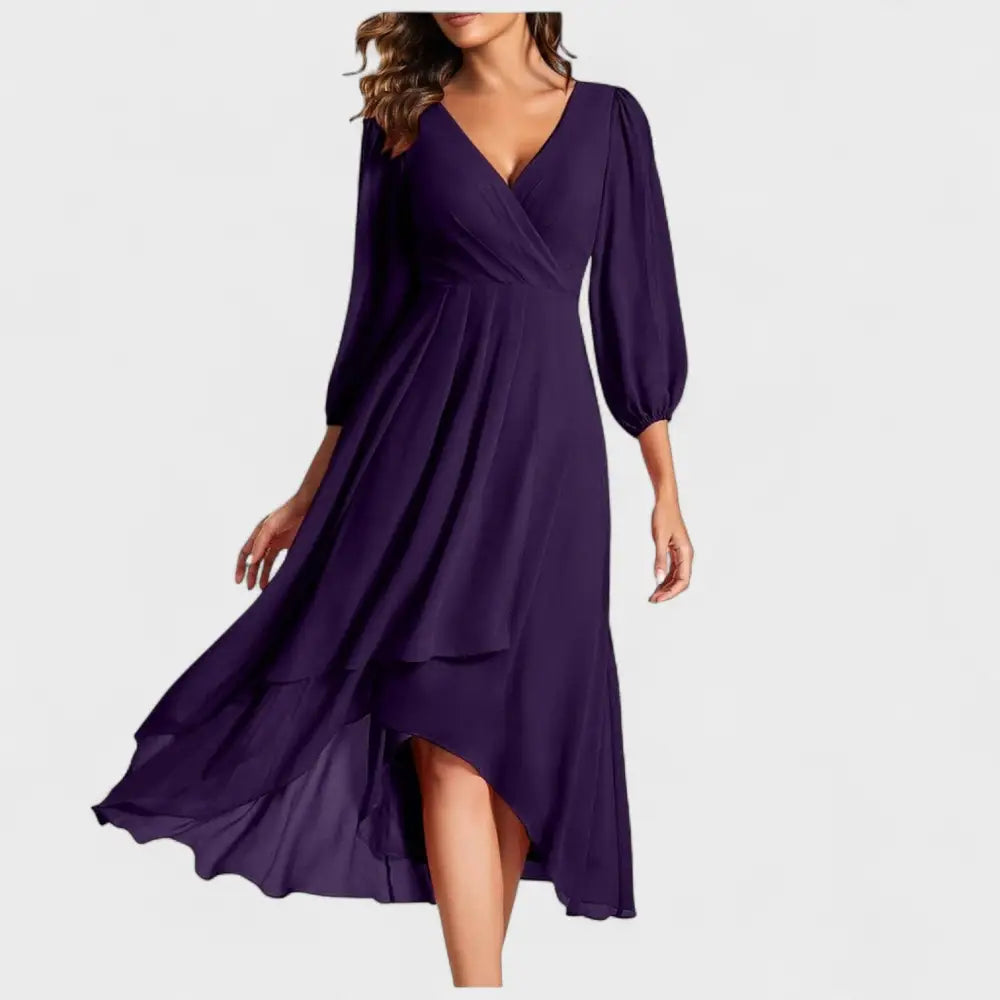 Valentina – Vestido Elegancia Asimétrica con Toque Chic