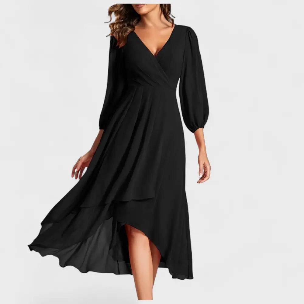 Valentina – Vestido Elegancia Asimétrica con Toque Chic