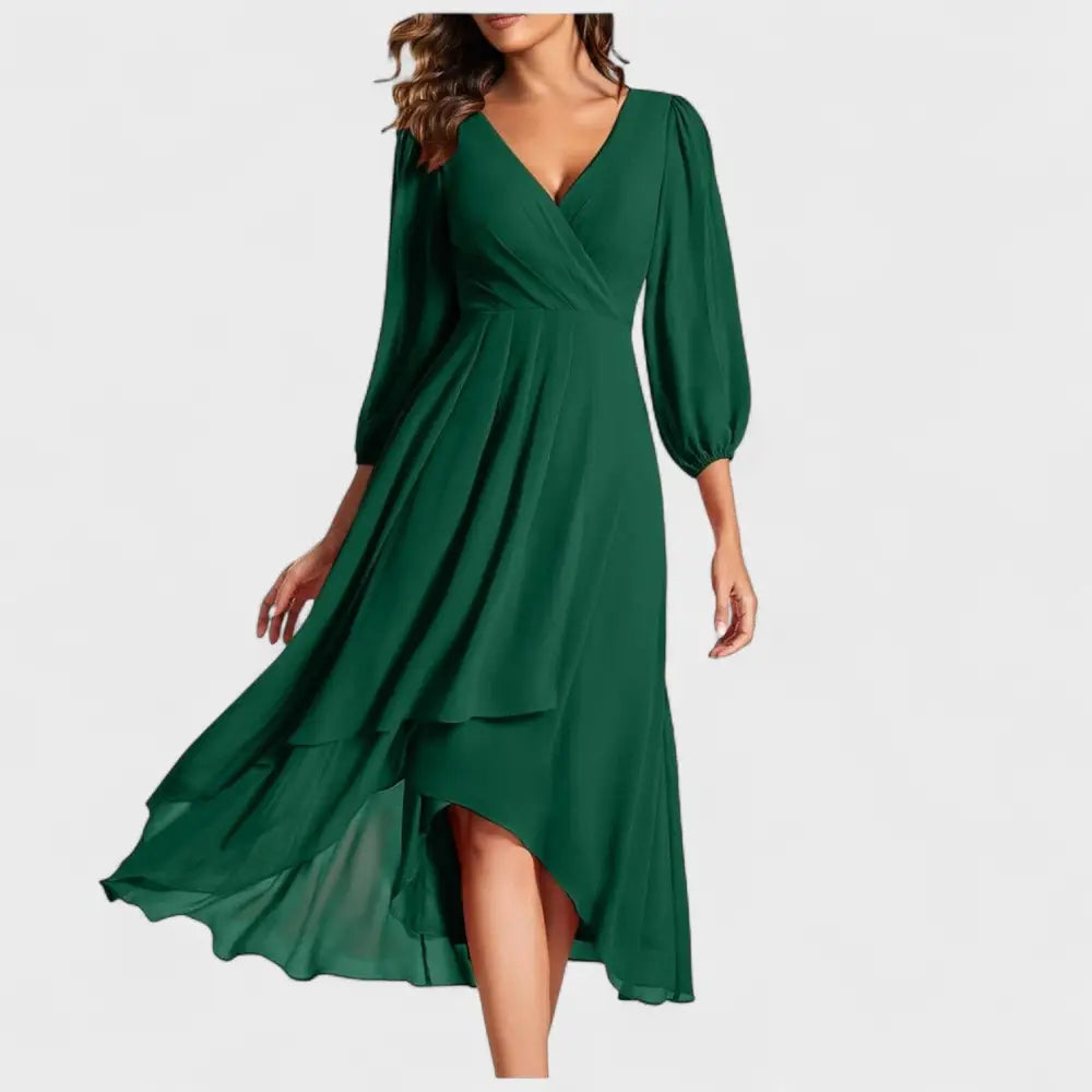 Valentina – Vestido Elegancia Asimétrica con Toque Chic