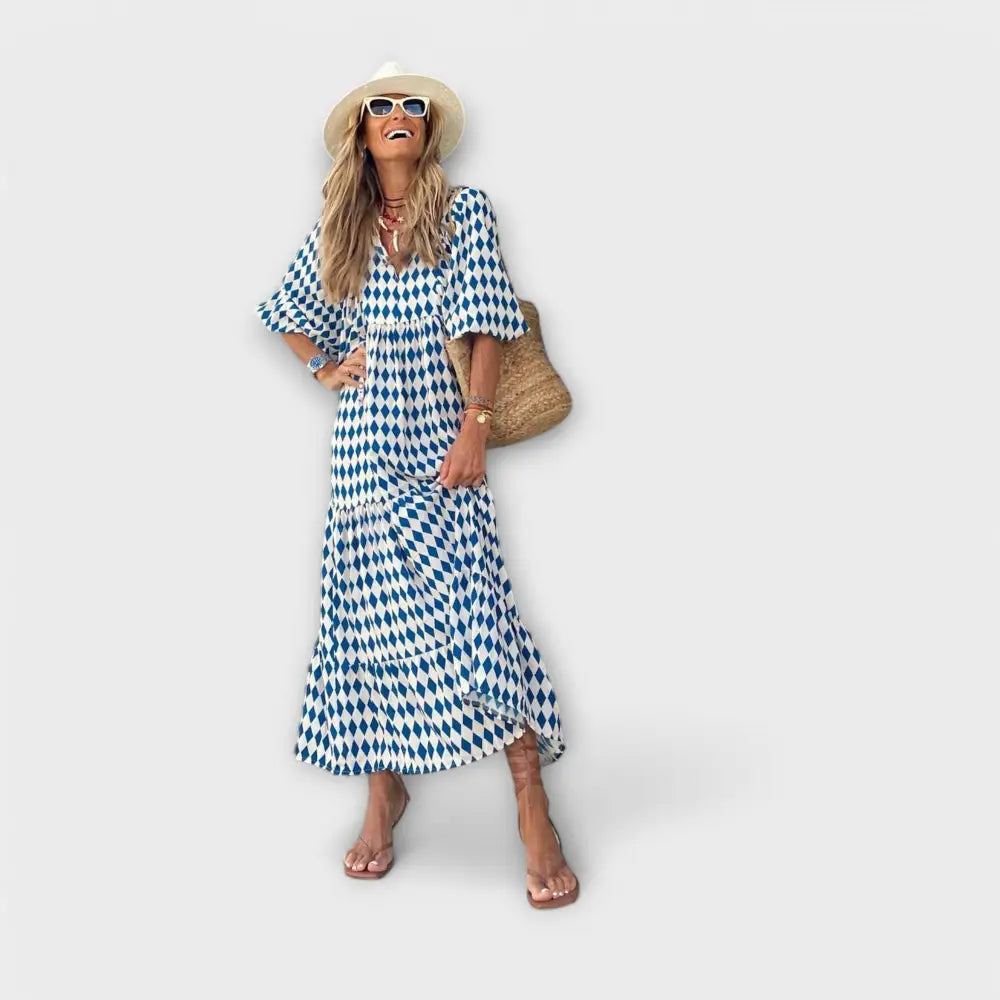 Valentina – Vestido Luz Geométrica Radiante