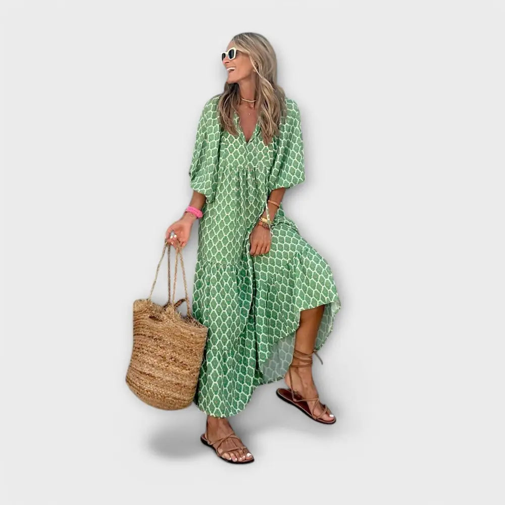 Valentina – Vestido Luz Geométrica Radiante